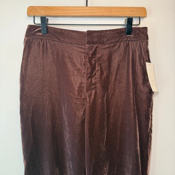 A New Day Women's High Rise Velvet Trouser Pants Brown Size 6 - Picture 2 of 7